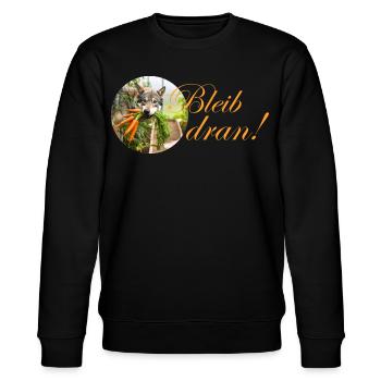 Bleib dran nicht aufgeben durchhalten Hund Husky - Stanley/Stella Unisex Bio-Sweatshirt CHANGER  - Schwarz - Vorne - Nik (191cm) & Marisol (170cm)