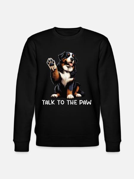 Tal med poten Berner Sennenhund Sennenhunde - Stanley/Stella økologisk unisex-sweatshirt CHANGER  - sort