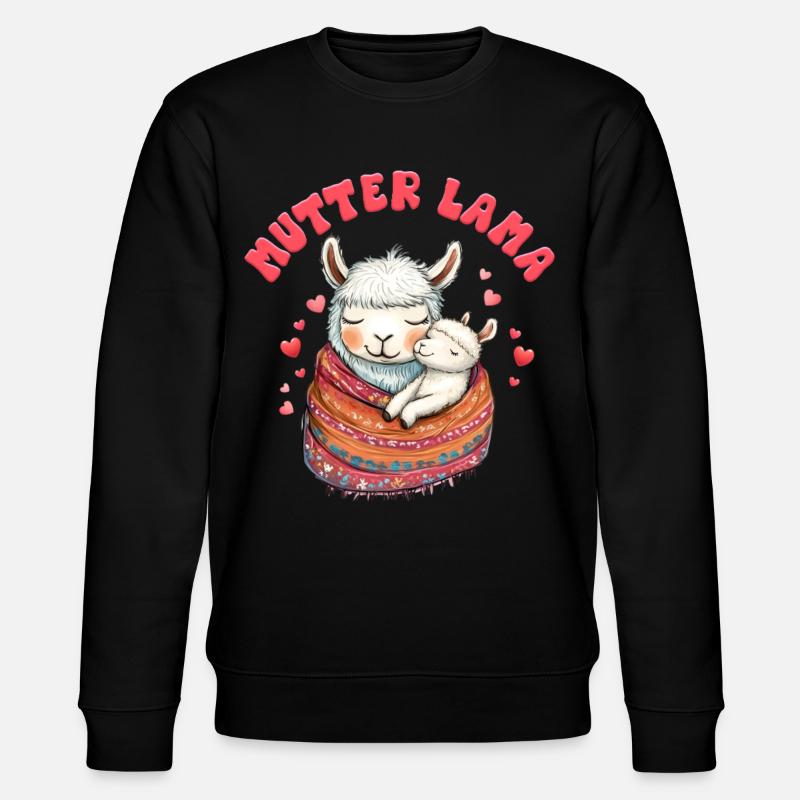 Bald Mama MAMA LLAMA MUTTER Lustiges - Stanley/Stella Unisex Bio-Sweatshirt CHANGER  - Schwarz