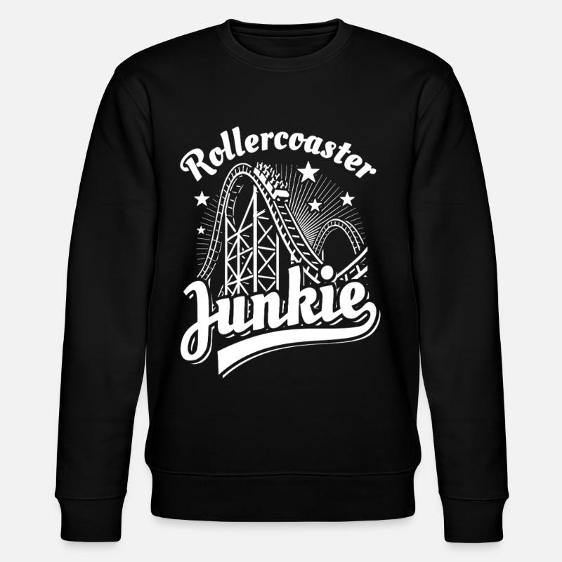 Rollercoaster Junkie - Roller Coaster - Loop - Stanley/Stella CHANGER Unisex Organic Sweatshirt - black