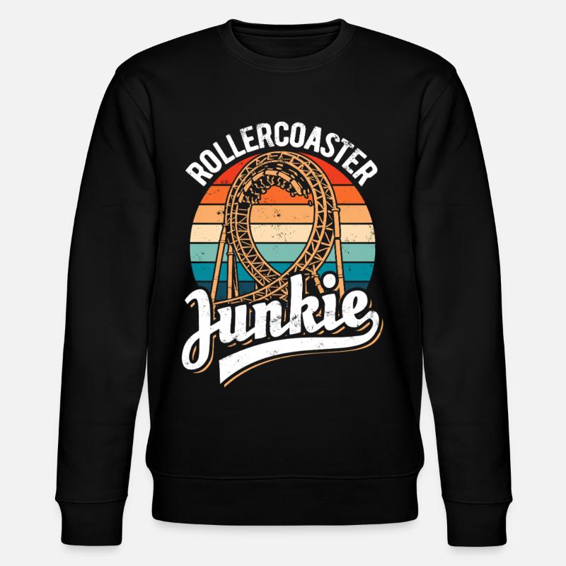 Rollercoaster Junkie - Roller Coaster - Boucle - Sweat bio CHANGER Stanley/Stella Unisexe - noir