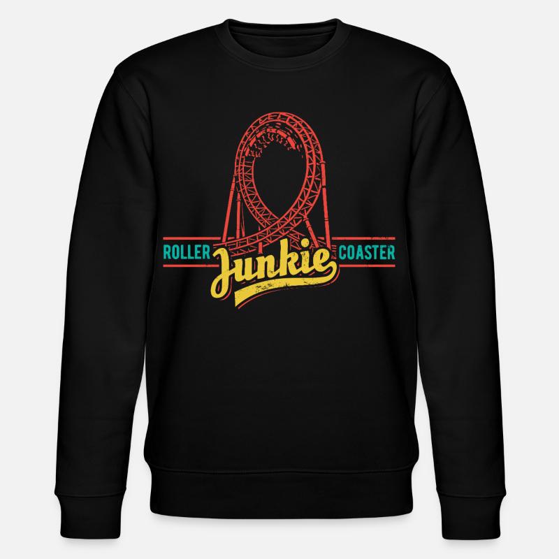 Rollercoaster Junkie - Roller Coaster - Loop - Stanley/Stella CHANGER Unisex Organic Sweatshirt - black