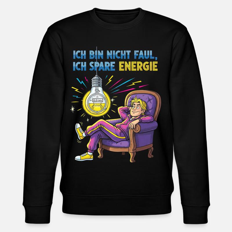 Energetic chill design with light bulb - Stanley/Stella CHANGER Unisex Organic Sweatshirt - black