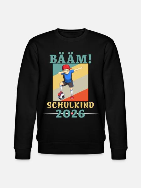 BÄÄM Schulkind 2026 Einschulung Fußball - Stanley/Stella Unisex Bio-Sweatshirt CHANGER - Schwarz