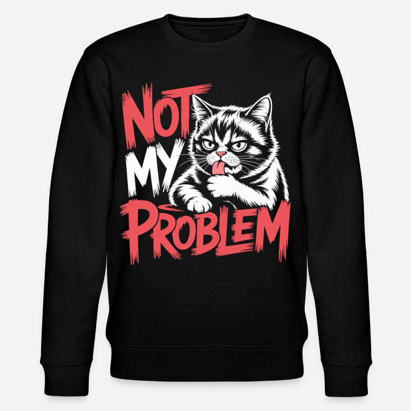 Nicht meine Problemkatze - Stanley/Stella Unisex Bio-Sweatshirt CHANGER  - Schwarz