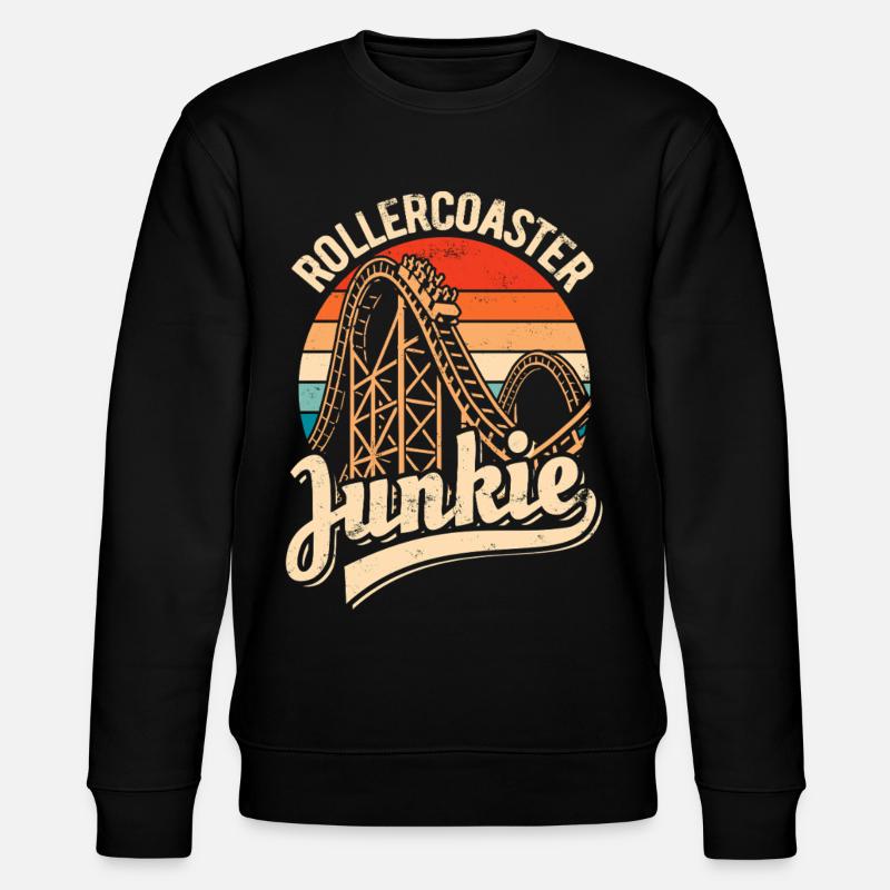 Rollercoaster Junkie - Roller Coaster - Loop - Stanley/Stella CHANGER Unisex Organic Sweatshirt - black
