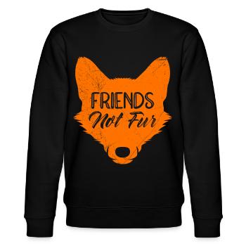 Tierschutz FRIENDS NOT FUR Lustiges - Stanley/Stella Unisex Bio-Sweatshirt CHANGER  - Schwarz - Vorne - Nik (191cm) & Marisol (170cm)