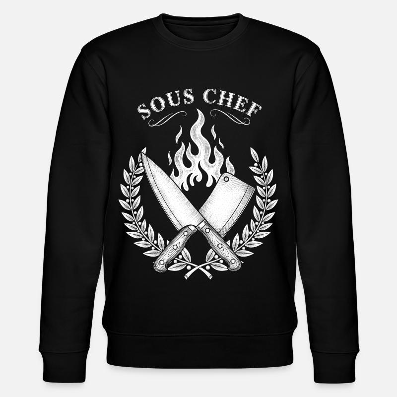 Sous Chef Flammen Kochdesign - Stanley/Stella Unisex Bio-Sweatshirt CHANGER  - Schwarz