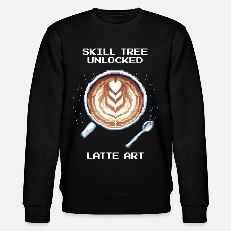 Skillbaum freigeschaltet: Latte Art | Barista - Stanley/Stella Unisex Bio-Sweatshirt CHANGER - Schwarz