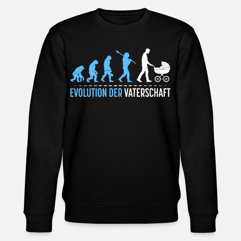 Werdender Vater EVOLUTION DER VATERSCHAFT Lustig - Stanley/Stella Unisex Bio-Sweatshirt CHANGER  - Schwarz