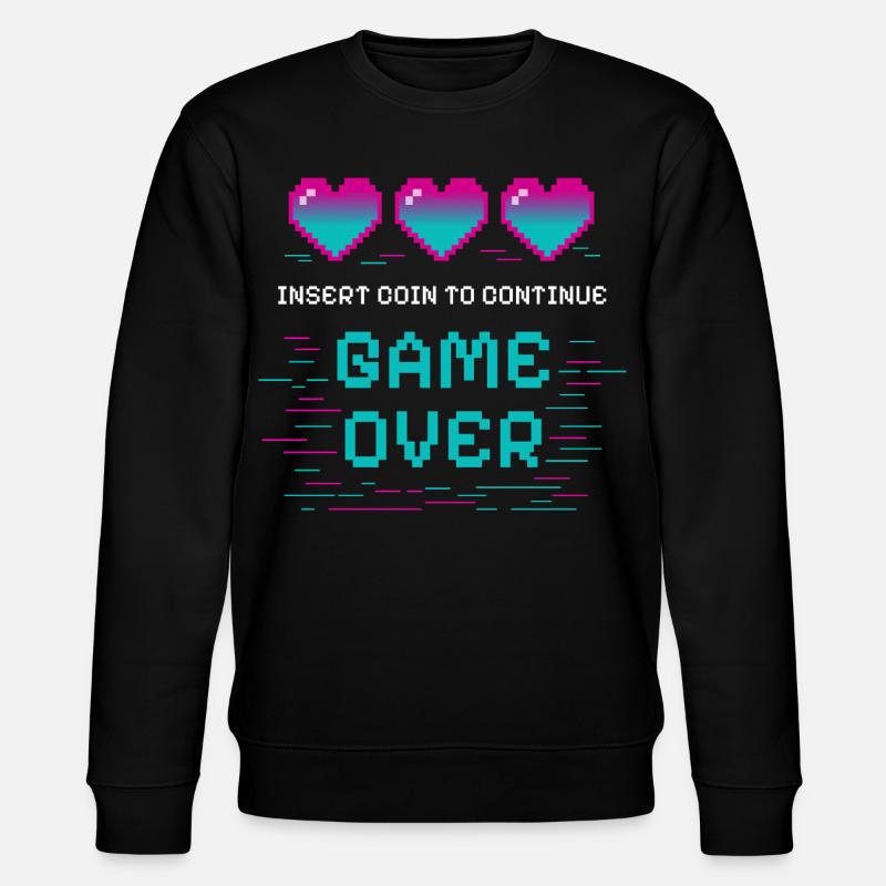 Retro Pixel Heart avec motif gaming - Sweat bio CHANGER Stanley/Stella Unisexe - noir