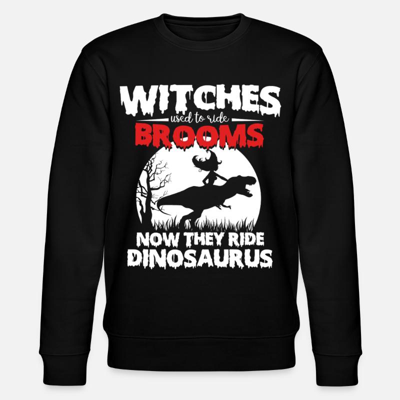 Hexen und Dinosaurier Halloween - Stanley/Stella Unisex Bio-Sweatshirt CHANGER  - Schwarz