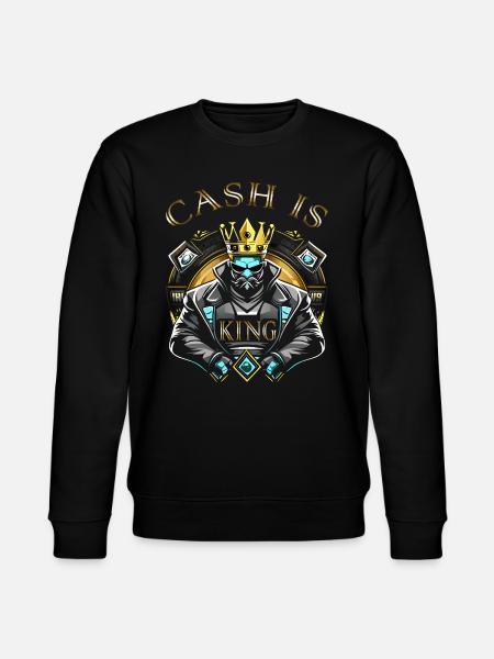 König des Bargelds Grafikdesign - Stanley/Stella Unisex Bio-Sweatshirt CHANGER - Schwarz