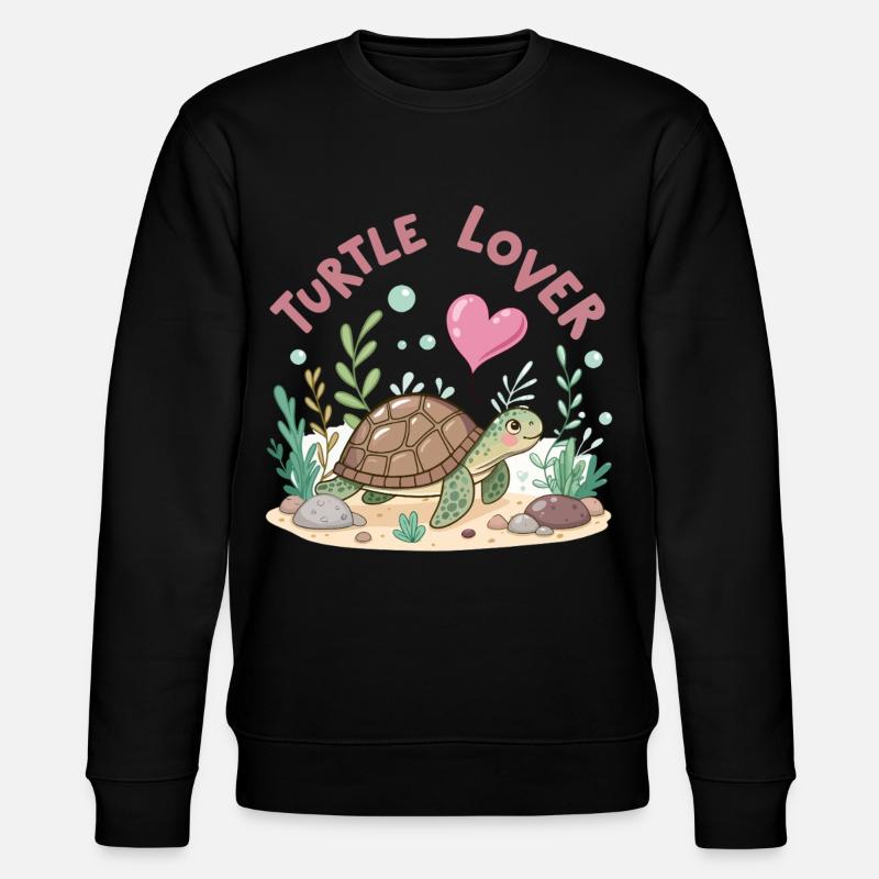 Tortue Amoureuse Floreitée Pastel - Sweat bio CHANGER Stanley/Stella Unisexe - noir