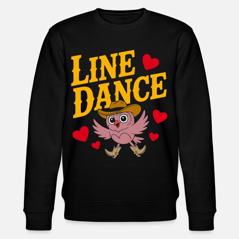 Linedance Eule mit Hut - Stanley/Stella Unisex Bio-Sweatshirt CHANGER  - Schwarz