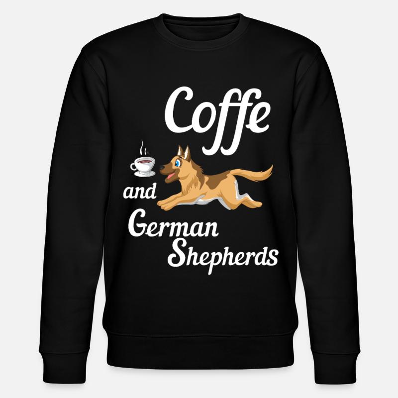 Coffee And German Shepherd - Stanley/Stella CHANGER Unisex Organic Sweatshirt - black