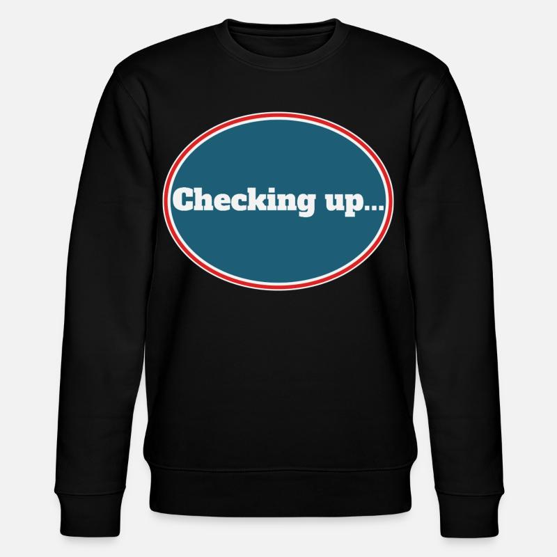 Checking up – Cool minimal design - Stanley/Stella CHANGER Unisex Organic Sweatshirt - black
