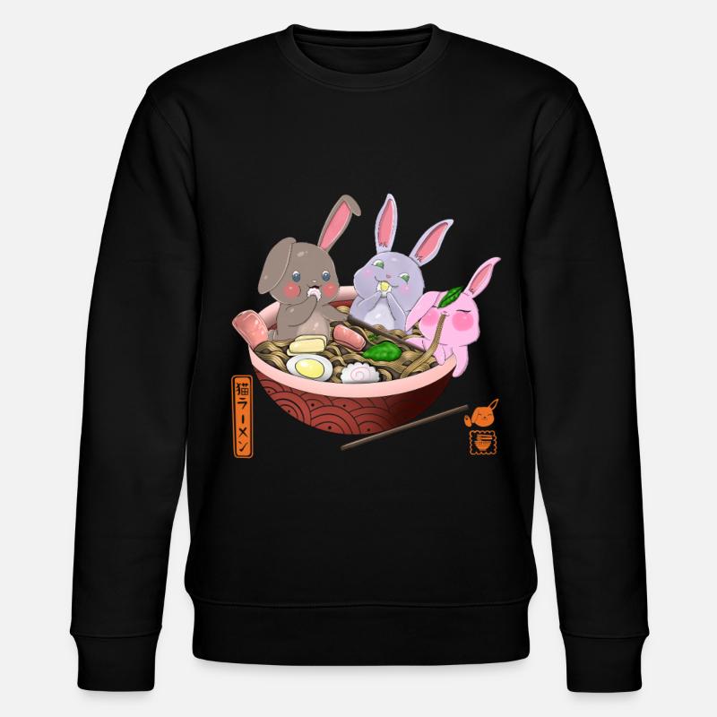Lapins Kawaii mangeant des ramen - Sweat bio CHANGER Stanley/Stella Unisexe - noir