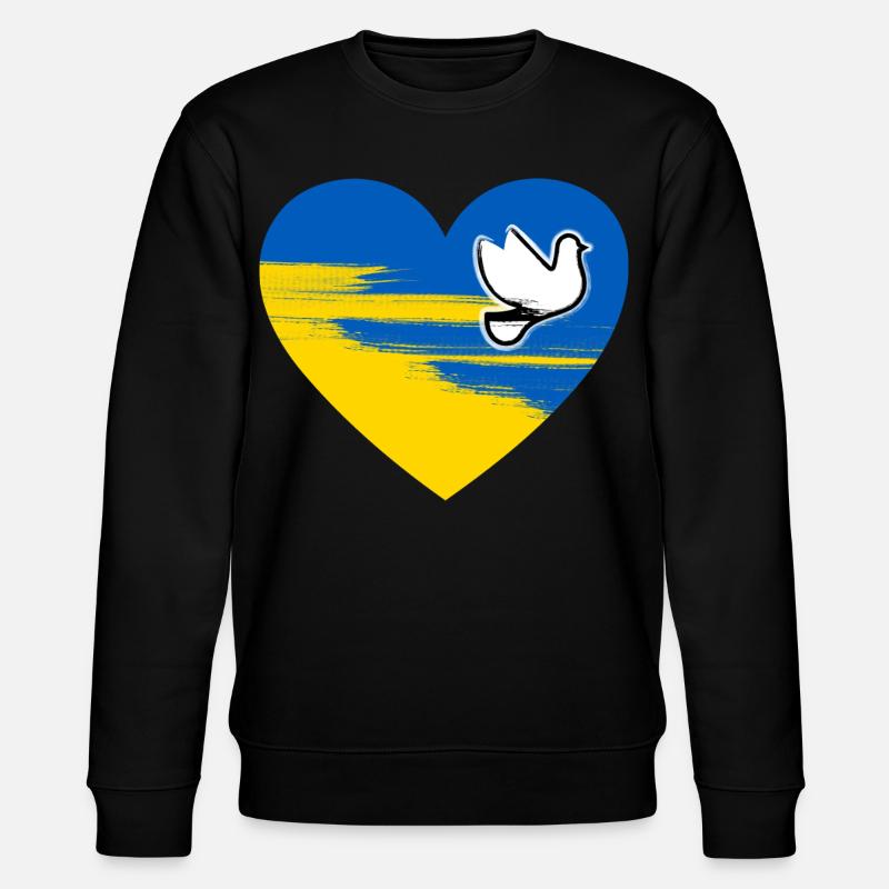Ukraine Frieden Herz Design - Stanley/Stella Unisex Bio-Sweatshirt CHANGER  - Schwarz