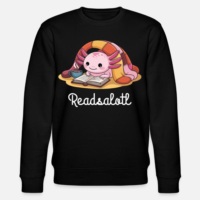 Readsalotl Axolotl-Lesebücher - Stanley/Stella Unisex Bio-Sweatshirt CHANGER  - Schwarz