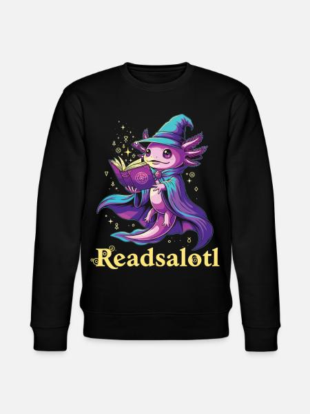 Readsalotl Axolotl Reading Mage Axolotl - Stanley/Stella CHANGER Unisex Organic Sweatshirt - black