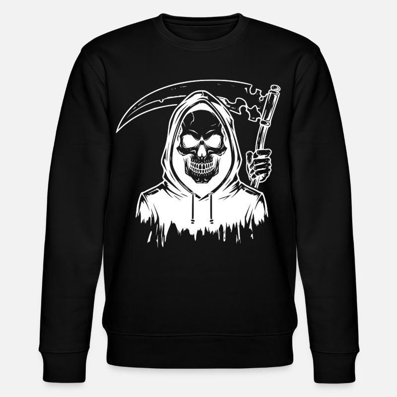 Grim Reaper Skull Design - Stanley/Stella Unisex Bio-Sweatshirt CHANGER - Schwarz