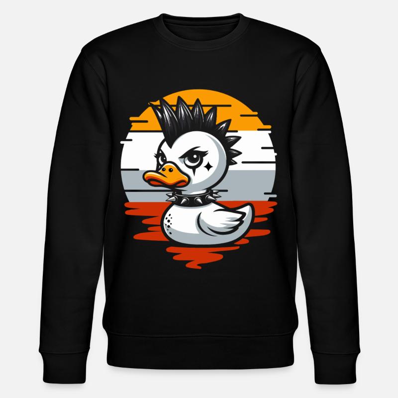 Punk Enten Illustration - Stanley/Stella Unisex Bio-Sweatshirt CHANGER  - Schwarz