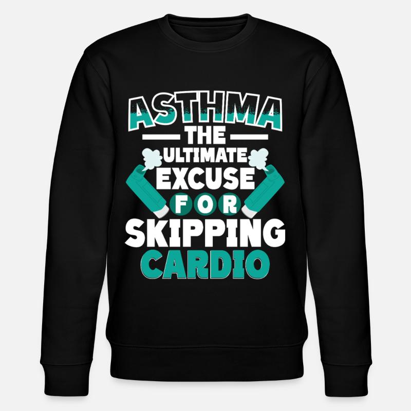 Asthma Asthmatiker Skipping Cardio - Stanley/Stella Unisex Bio-Sweatshirt CHANGER  - Schwarz