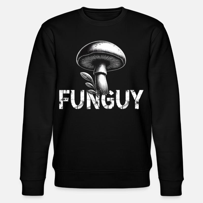 Mushroom Design mit Schriftzug - Stanley/Stella Unisex Bio-Sweatshirt CHANGER  - Schwarz