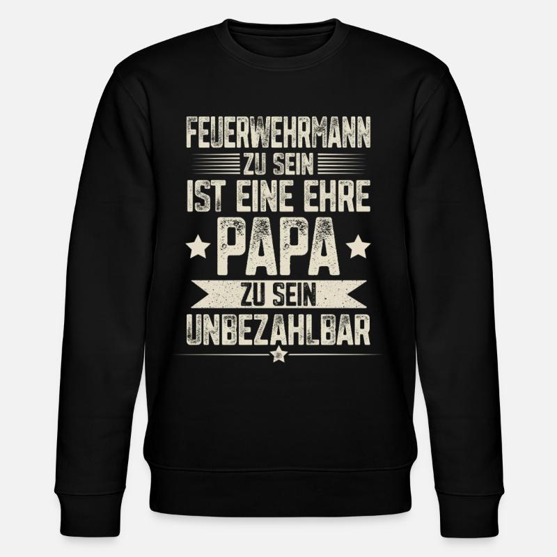 Feuerwehrmann Papa - Stanley/Stella Unisex Bio-Sweatshirt CHANGER  - Schwarz