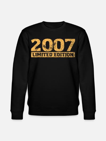 Limited Edition 2007 18th Birthday Gift - Stanley/Stella CHANGER Unisex Organic Sweatshirt - black