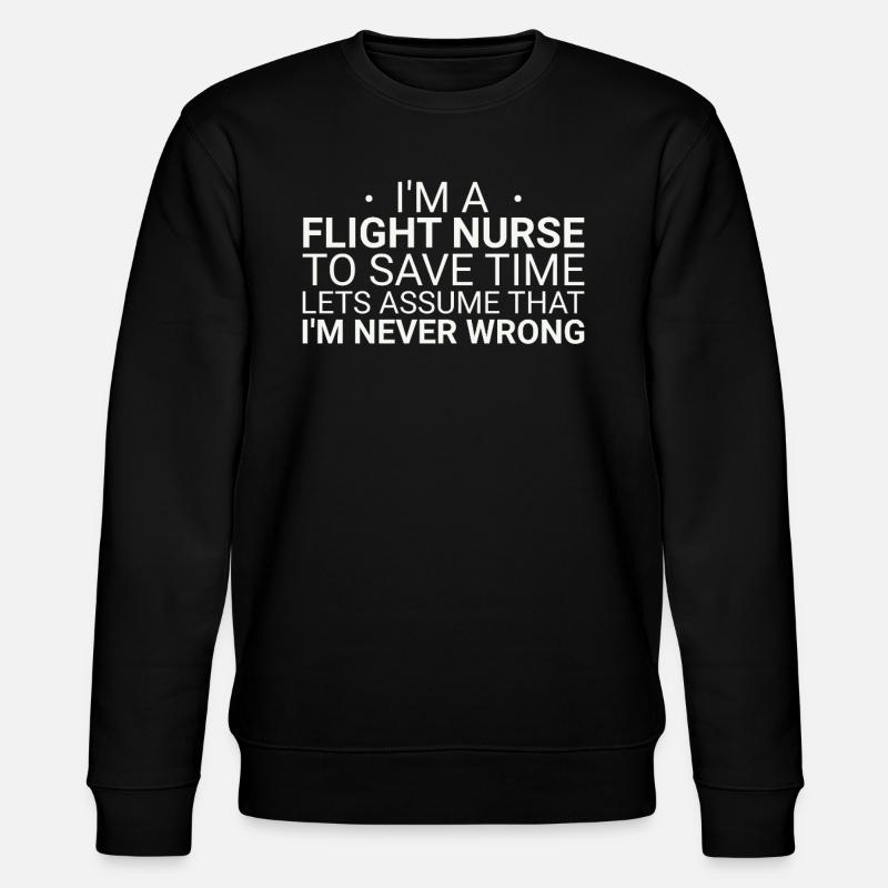 Flight Nurse Never Wrong Luftrettung - Stanley/Stella Unisex Bio-Sweatshirt CHANGER  - Schwarz