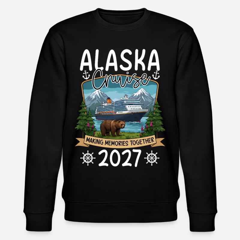 Alaska Kreuzfahrt Erinnerungsdesign - Stanley/Stella Unisex Bio-Sweatshirt CHANGER  - Schwarz