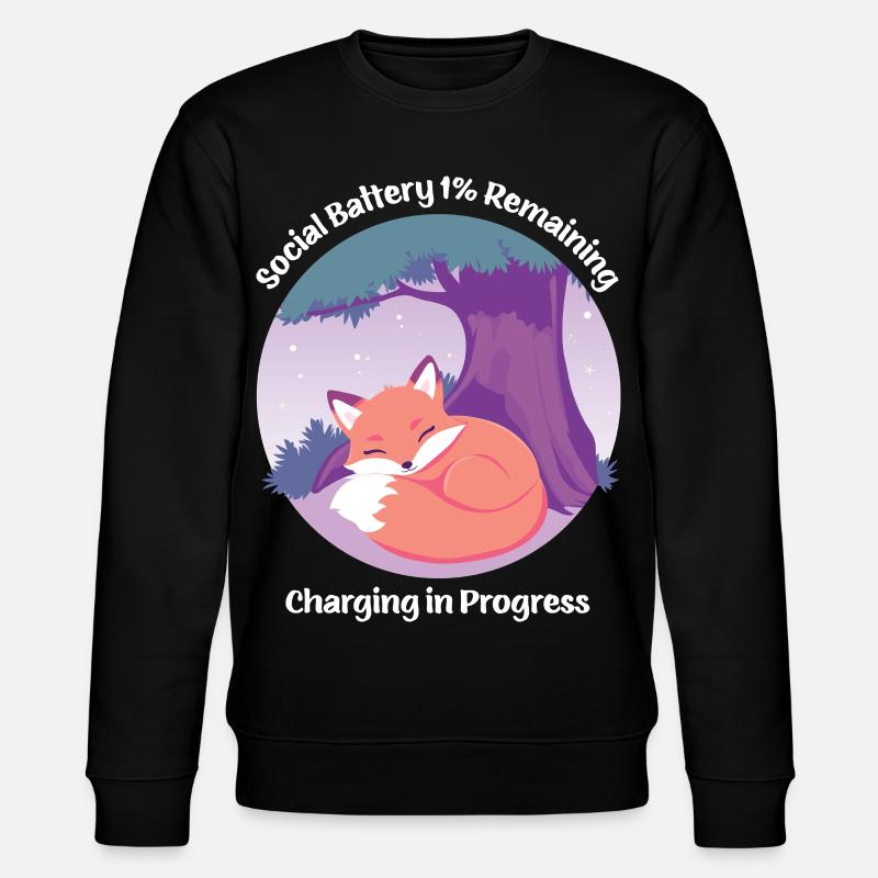 Cute fox with tree - Stanley/Stella CHANGER Unisex Organic Sweatshirt - black