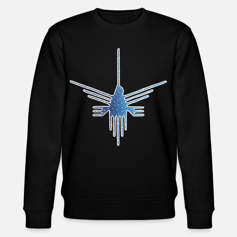 Nazca Bird on Starry Background - Stanley/Stella CHANGER Unisex Organic Sweatshirt - black