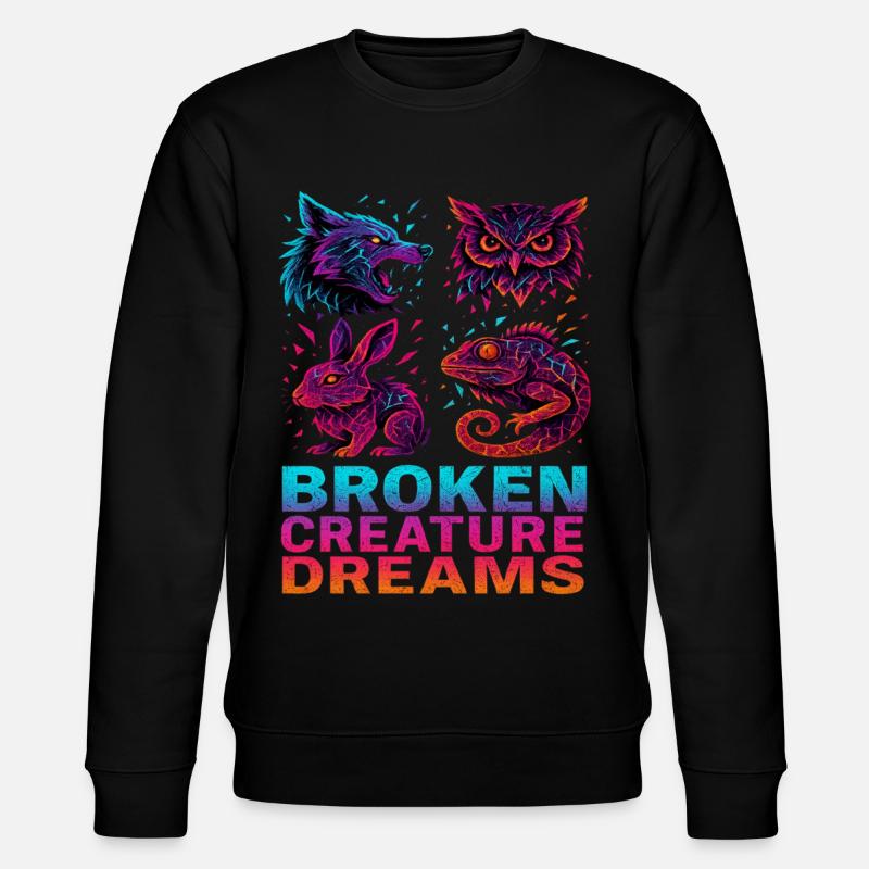 Bizarre Abstract Animals Broken Creatures - Stanley/Stella CHANGER Unisex Organic Sweatshirt - black