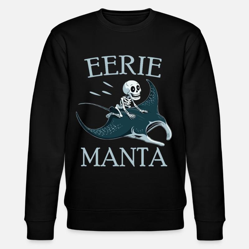 Squelette sur raie manta - Sweat bio CHANGER Stanley/Stella Unisexe - noir