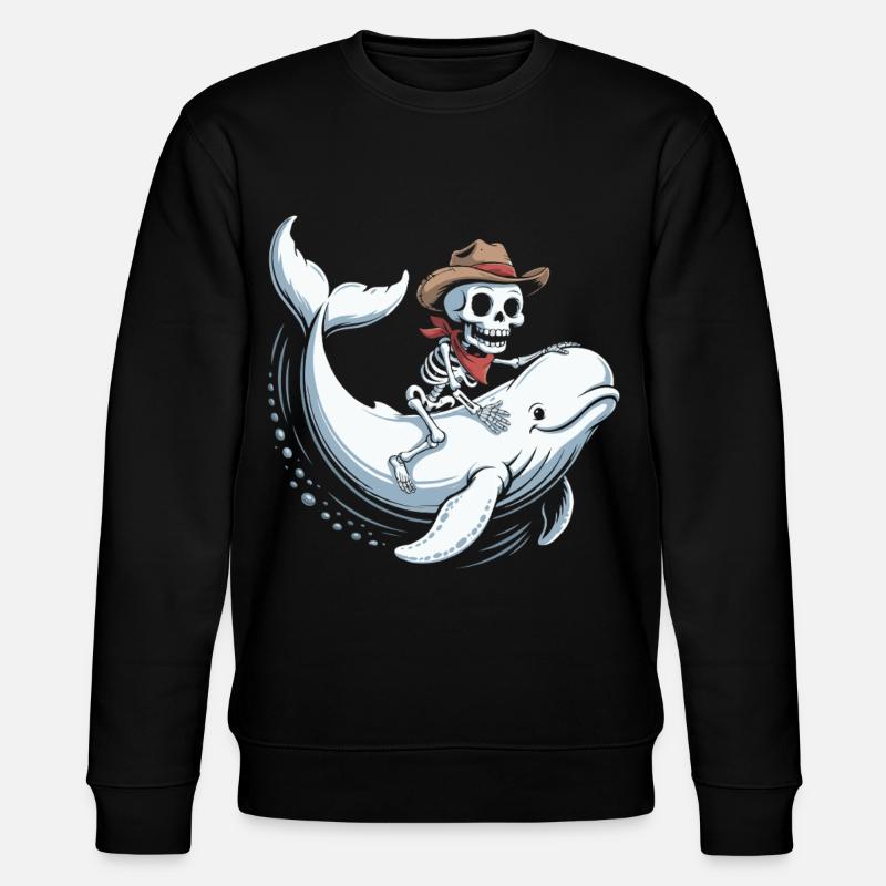 Crâne de cow-boy sur béluga - Sweat bio CHANGER Stanley/Stella Unisexe - noir