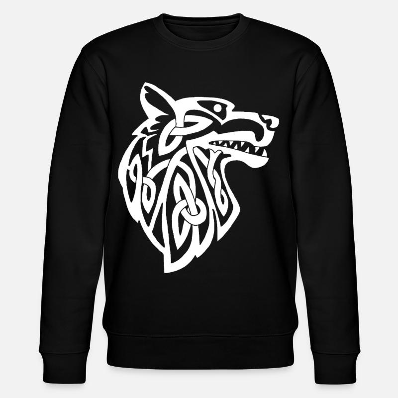 Loup blanc viking - Sweat bio CHANGER Stanley/Stella Unisexe - noir