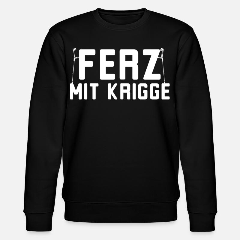 Ferz mit Krigge Hessisch Hessen Dialekt - Stanley/Stella Unisex Bio-Sweatshirt CHANGER  - Schwarz