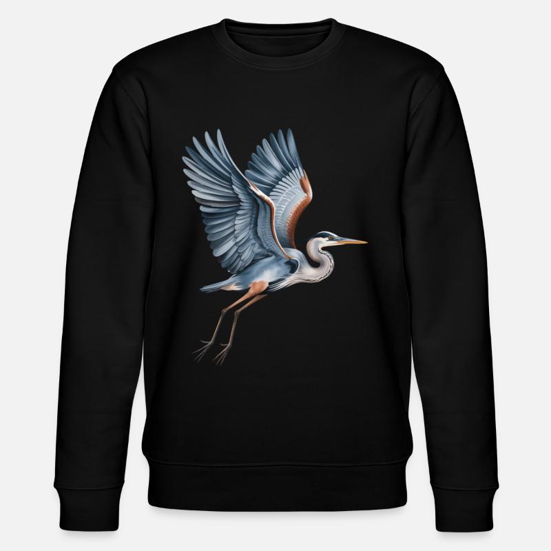 Héron élégant aux ailes déployées - Sweat bio CHANGER Stanley/Stella Unisexe - noir