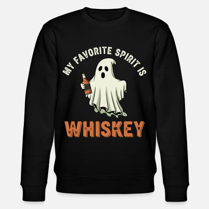 Fantôme avec bouteille de whisky - Sweat bio CHANGER Stanley/Stella Unisexe - noir