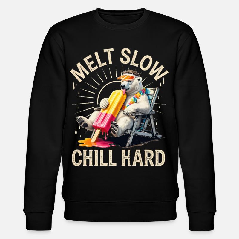 Melt Slow Chill Hard Bear - Stanley/Stella CHANGER Unisex Organic Sweatshirt - black