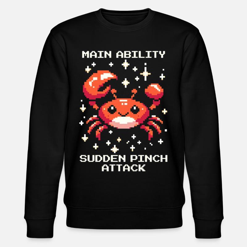 Hauptfähigkeit: Scheren-Schnappangriff | Krabbe - Stanley/Stella Unisex Bio-Sweatshirt CHANGER - Schwarz