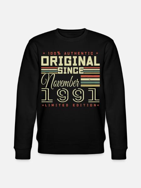 Birthday Gift November 1991 - Stanley/Stella CHANGER Unisex Organic Sweatshirt - black