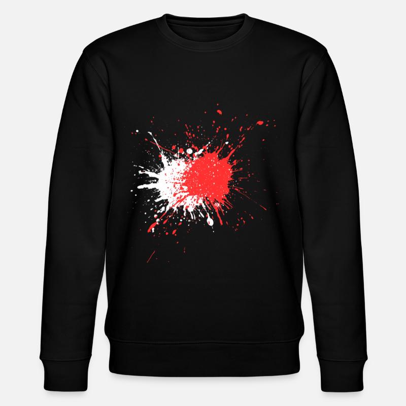 Abstrakter Blutspritzer Druck - Stanley/Stella Unisex Bio-Sweatshirt CHANGER  - Schwarz