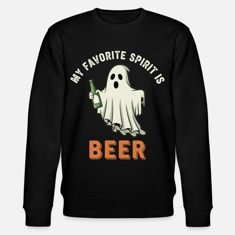 Humorous ghost drink print - Stanley/Stella CHANGER Unisex Organic Sweatshirt - black