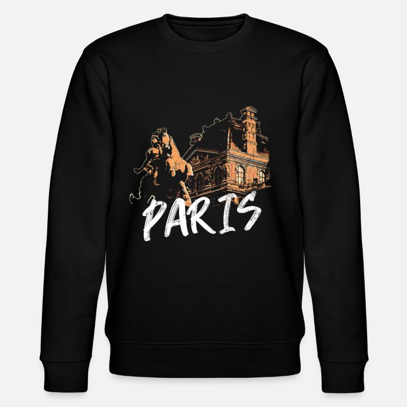 Paris architecture and statue - Stanley/Stella CHANGER Unisex Organic Sweatshirt - black
