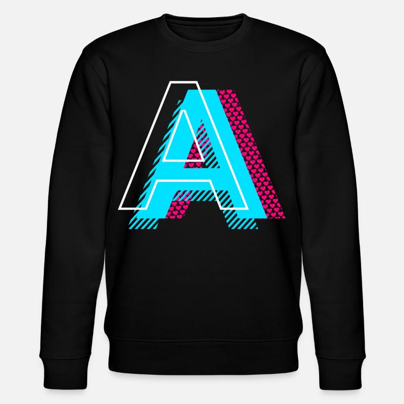 Lettre initiale A - Sweat bio CHANGER Stanley/Stella Unisexe - noir