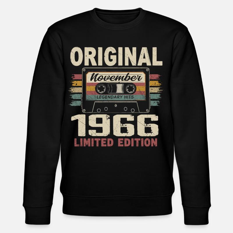 November 1966 Geschenk November 1966 - Stanley/Stella Unisex Bio-Sweatshirt CHANGER  - Schwarz